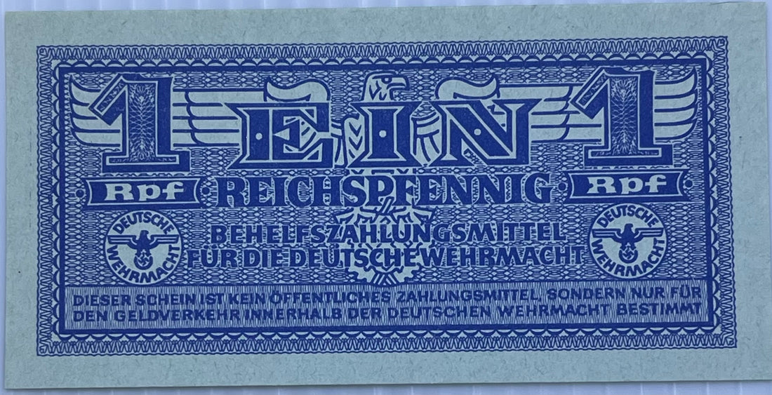 Germany 1942 1 Reichspfennig P-M32 UNC Wehrmacht Nazi World Banknote