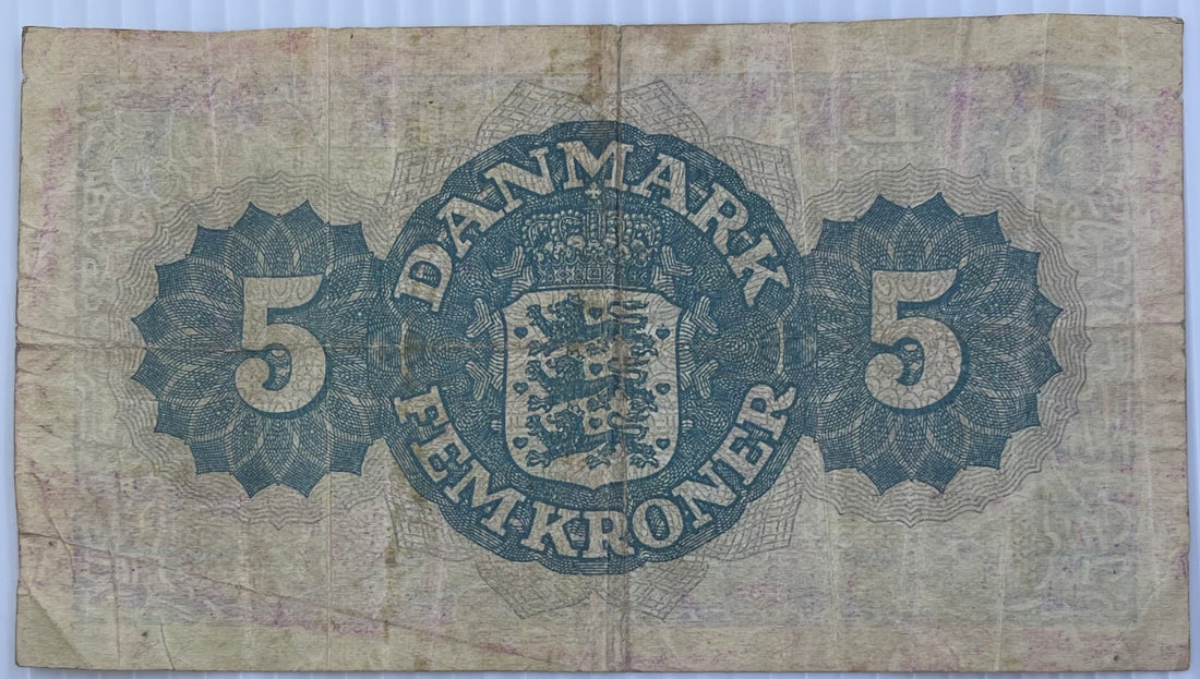 Denmark 1944-50 5 Kroner P-35a Used World Banknote Currency