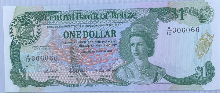 Belize 1987 1 Dollar P-46c UNC QEII World Banknote Currency