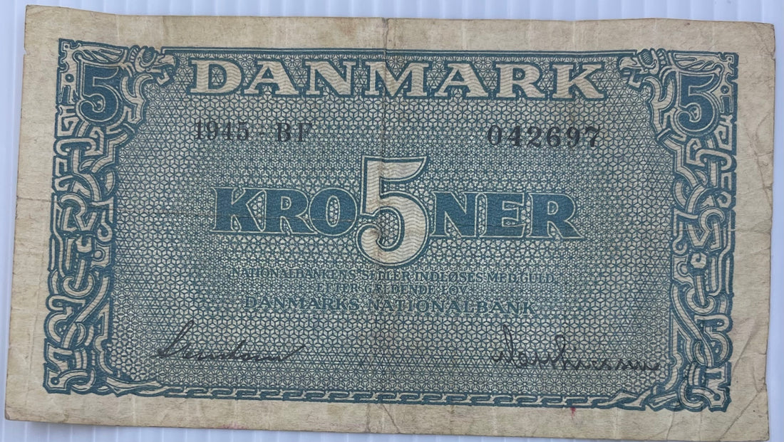 Denmark 1944-50 5 Kroner P-35a Used World Banknote Currency