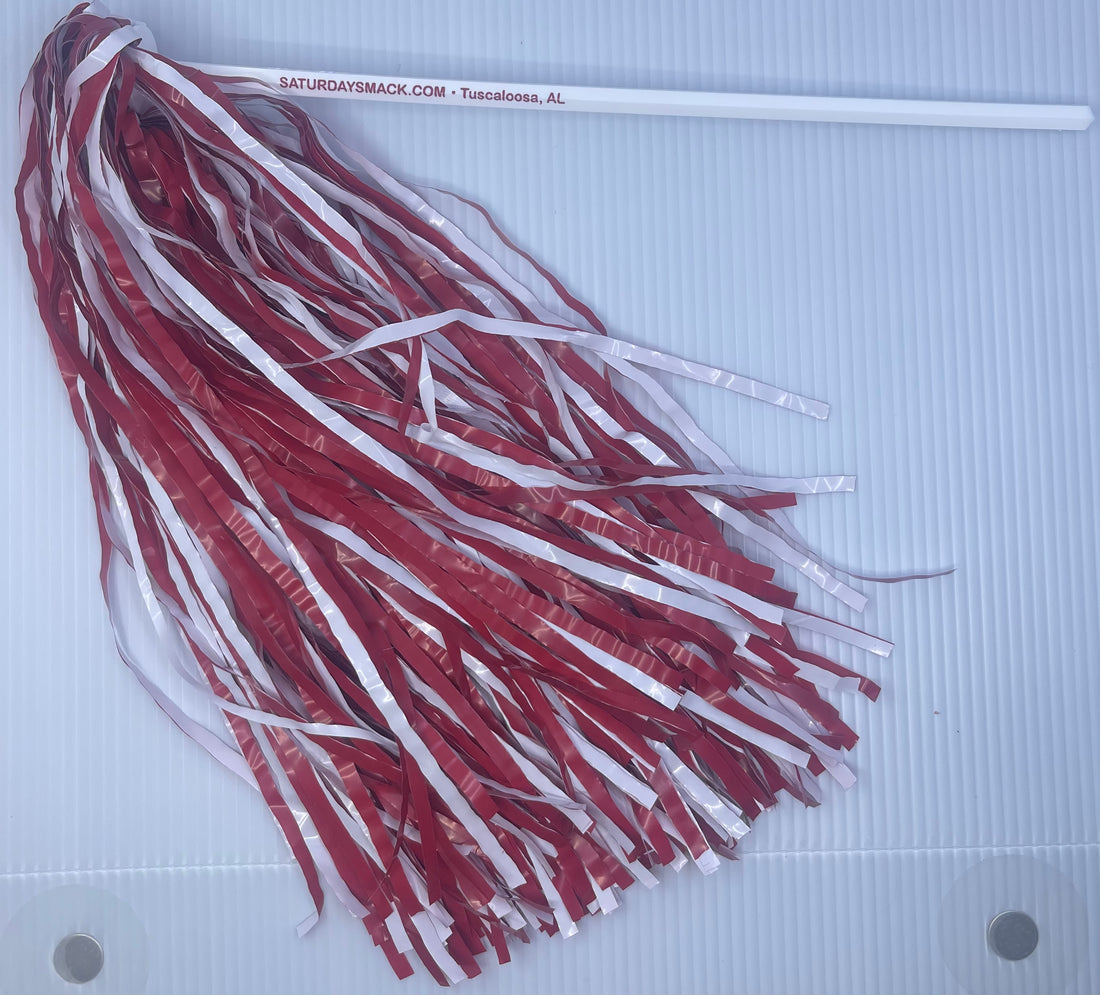 Saturday Smack Crimson/White Pom-Poms Gameday Shakers for Alabama Fans Plastic