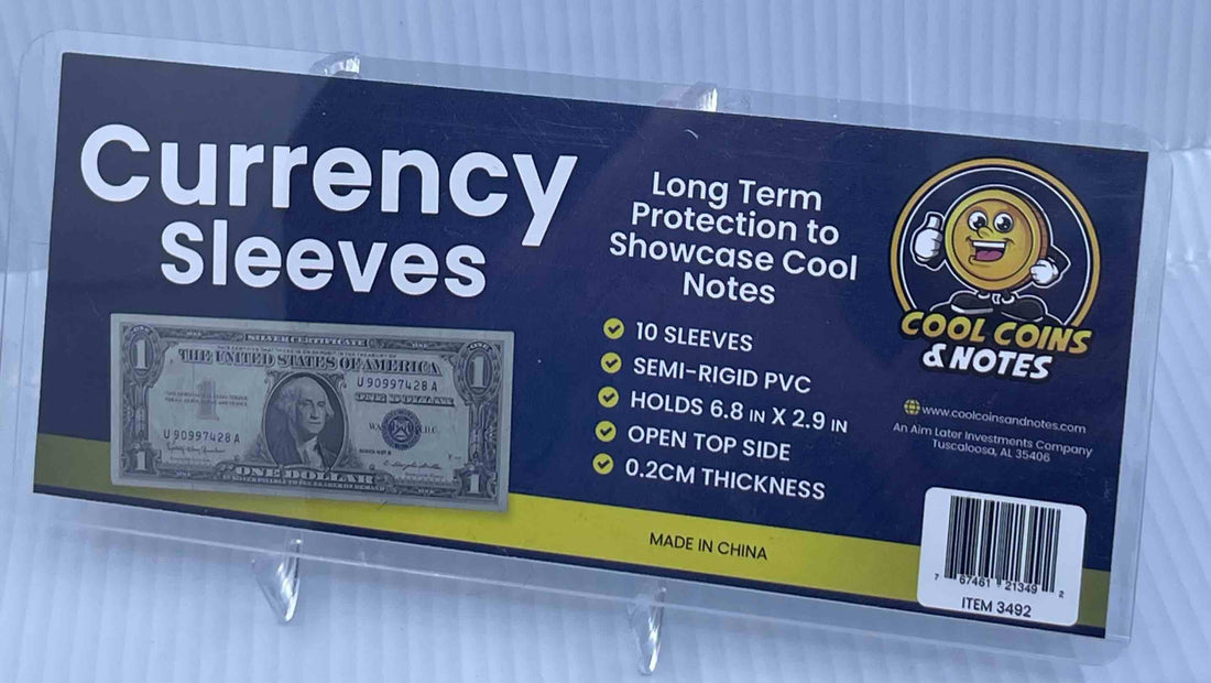 100 Banknote Currency Sleeves Rigid US Dollar Modern Size US Topload Holders Note Cool Coins & Notes (Copy)