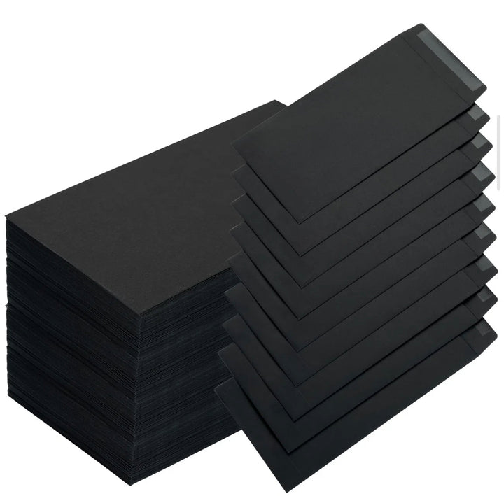 Black Bank Note Envelopes 6.5” x 3” (50 Units)