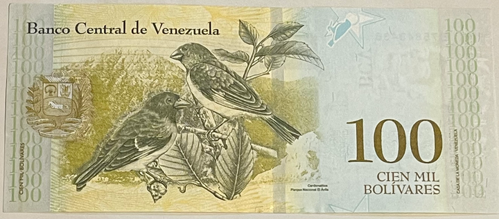 Venezuela 100000 Bolivares, 2017 P-100d UNC, World Banknote Currency