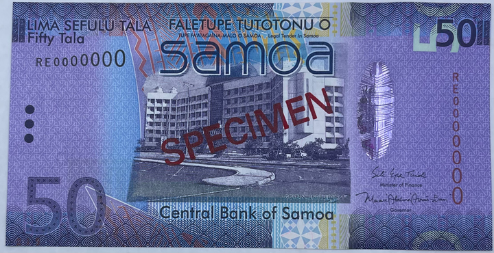 Samoa 2012 50 Tala P42s Hybrid Substrat UNC Specimen World Note