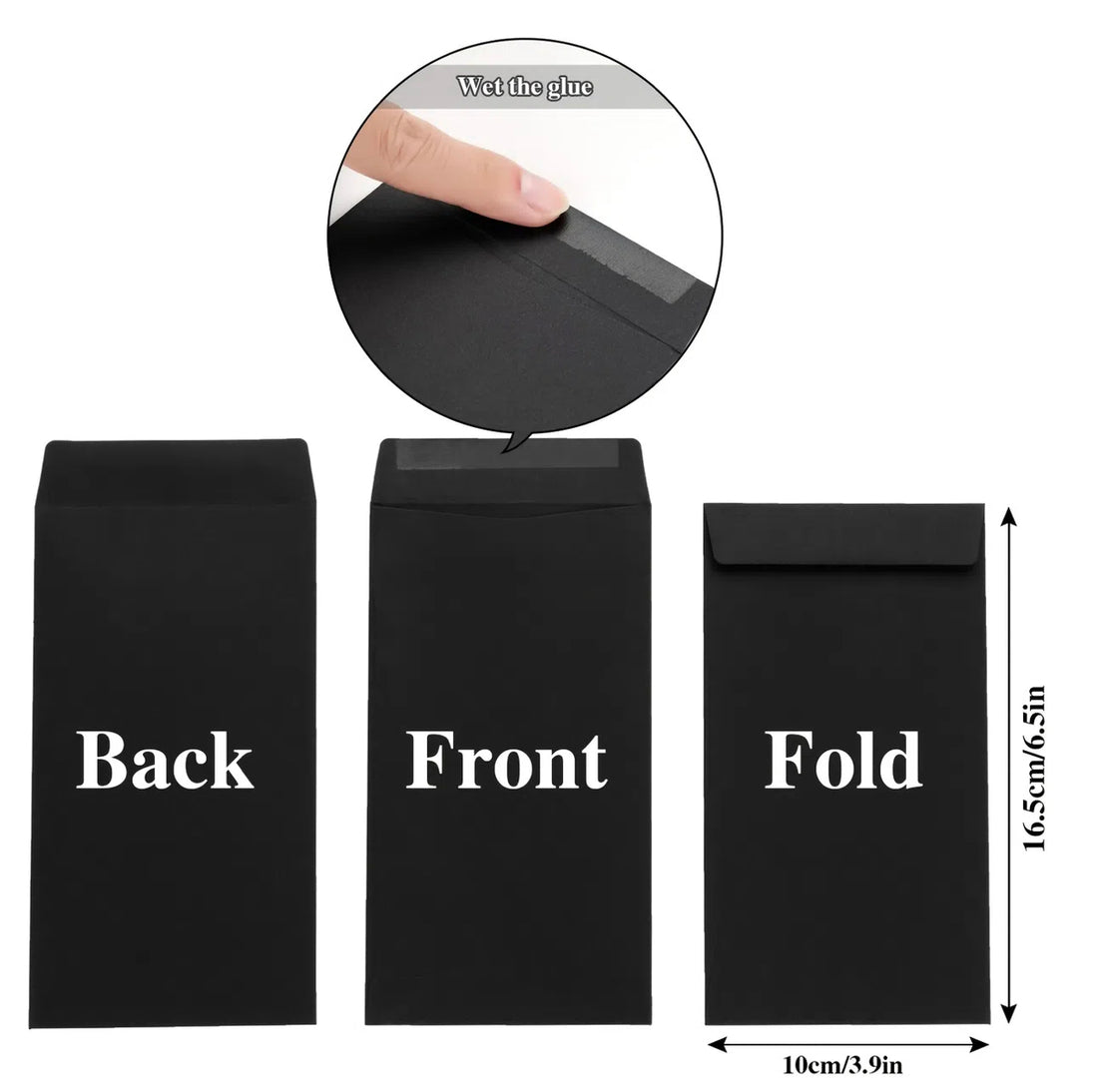 Black Bank Note Envelopes 6.5” x 3” (50 Units)