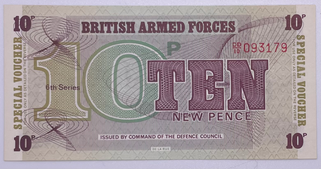 1972 British Armed Forces 10 New Pence P-M45 UNC Banknote