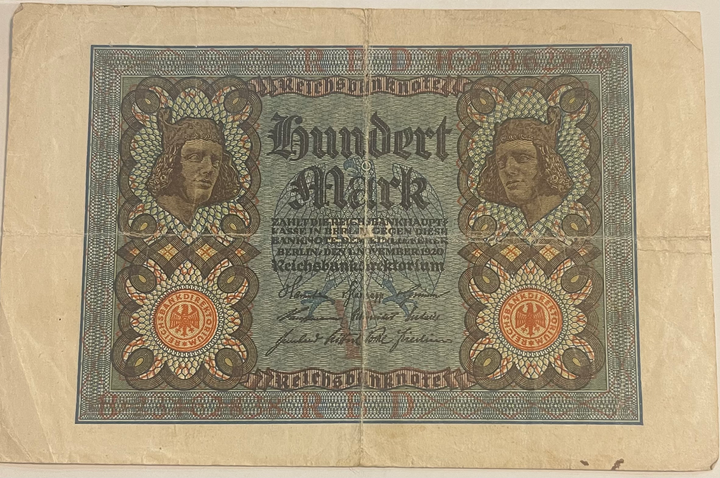 Germany 1920 100 Mark P69b Used World Banknote Currency