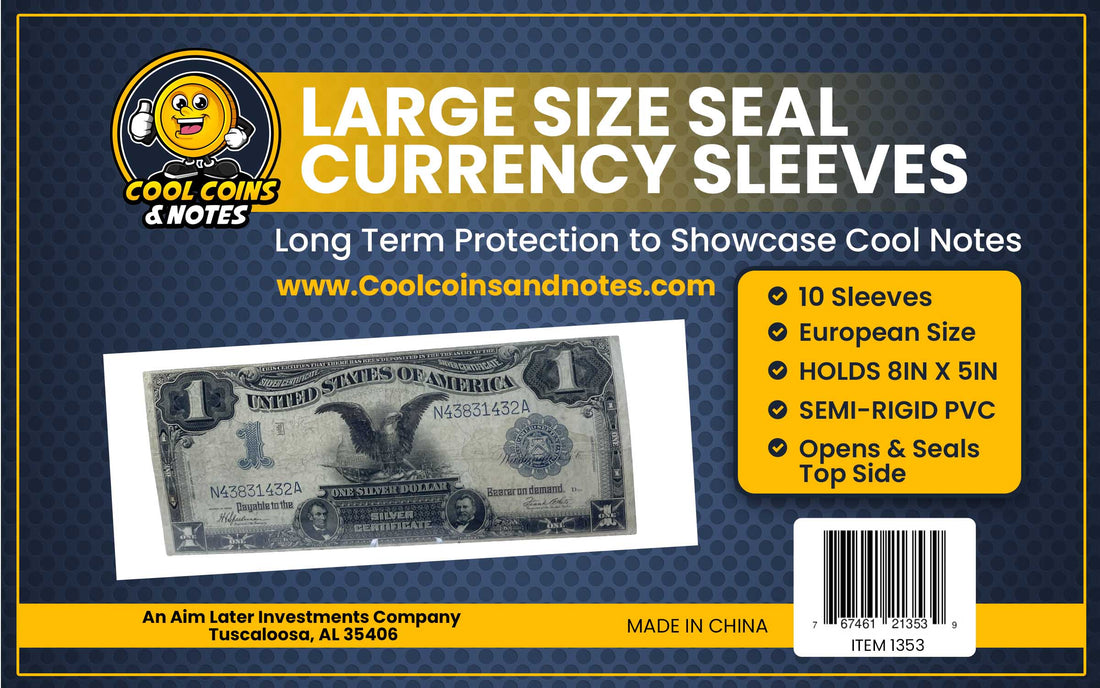 Banknote Seal Sleeves Large European Size Currency Topload Holders Notes