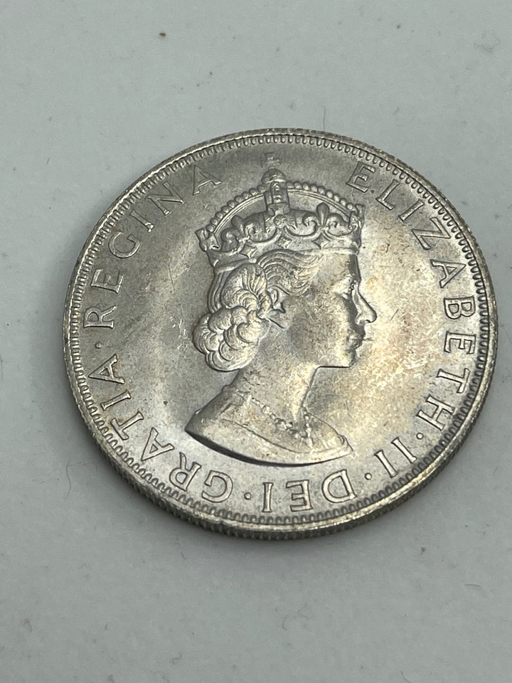 1964 Bermuda ONE CROWN Coin Queen Elizabeth II UNC