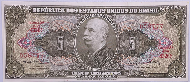 Brazil ND (1964) 5 Cruzeiros P-17 Used Banknote