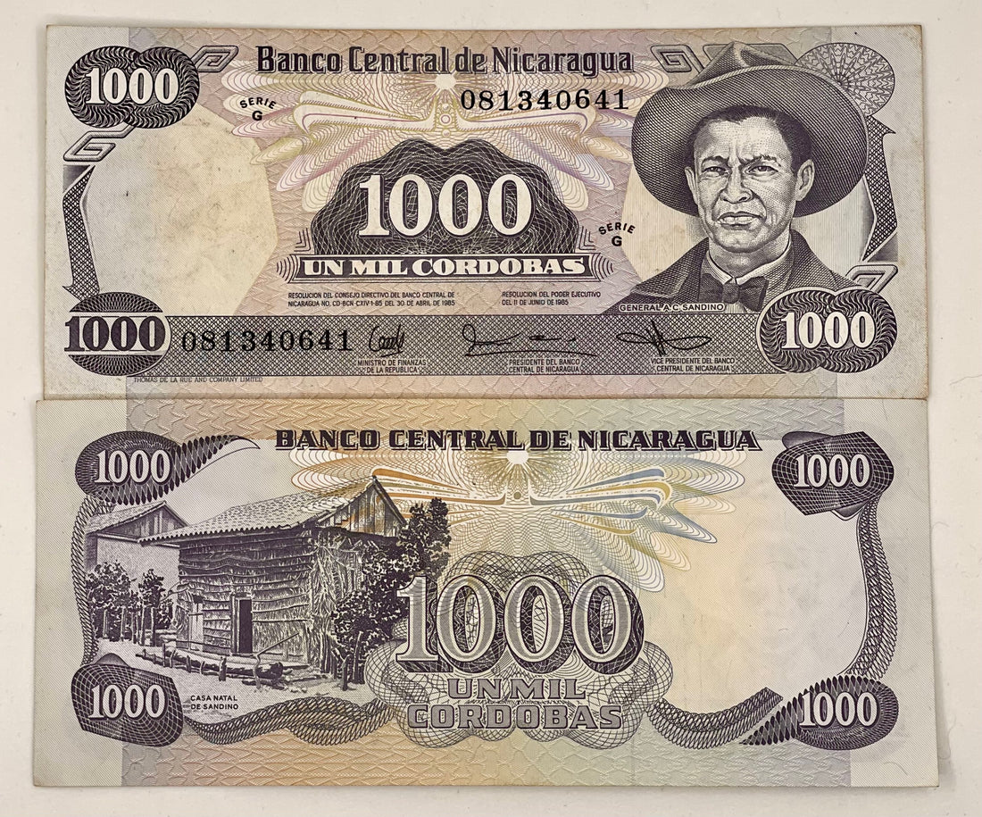 Nicaragua 1985 1000 Cordobas P145a, AU Banknote From Lot