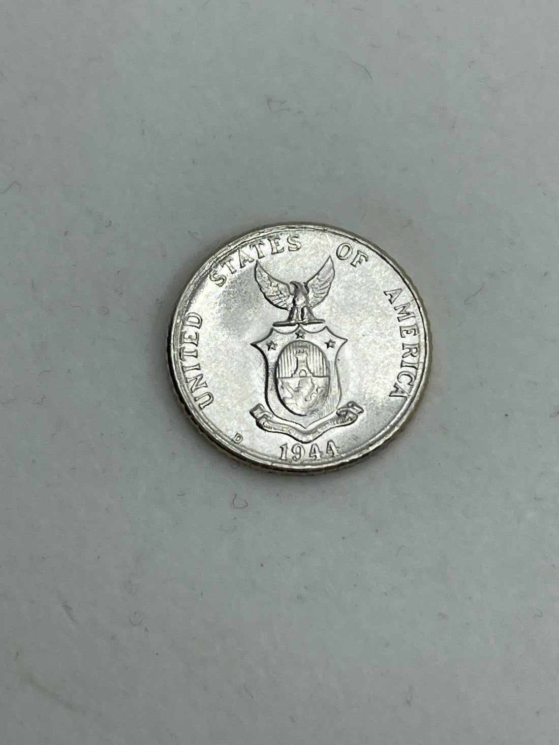 Philippines 10 Centavos Coin Silver UNC 1944 D